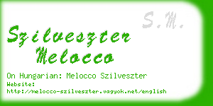 szilveszter melocco business card